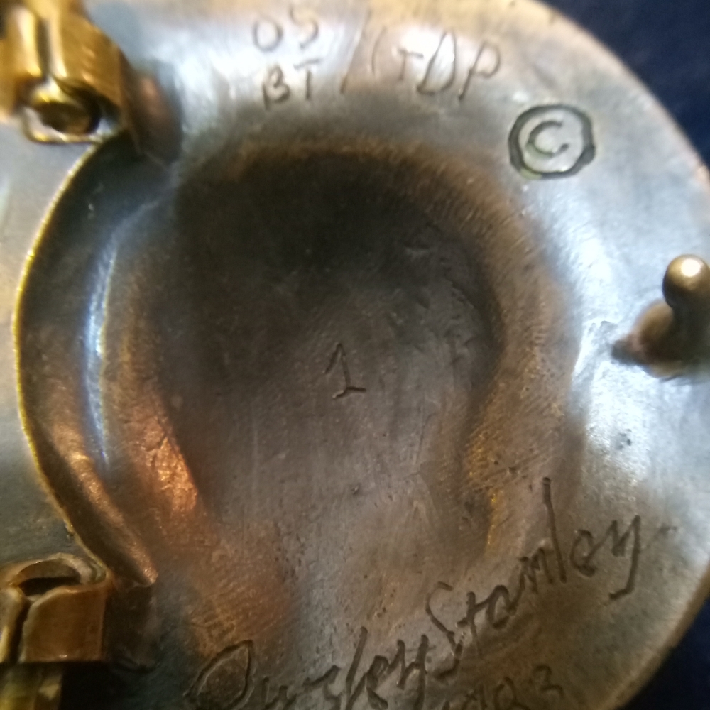 1 of 25 in the World Stanley Owsley #1 bronze Belt Buckle I will consider Trades - Picture 3 of 4